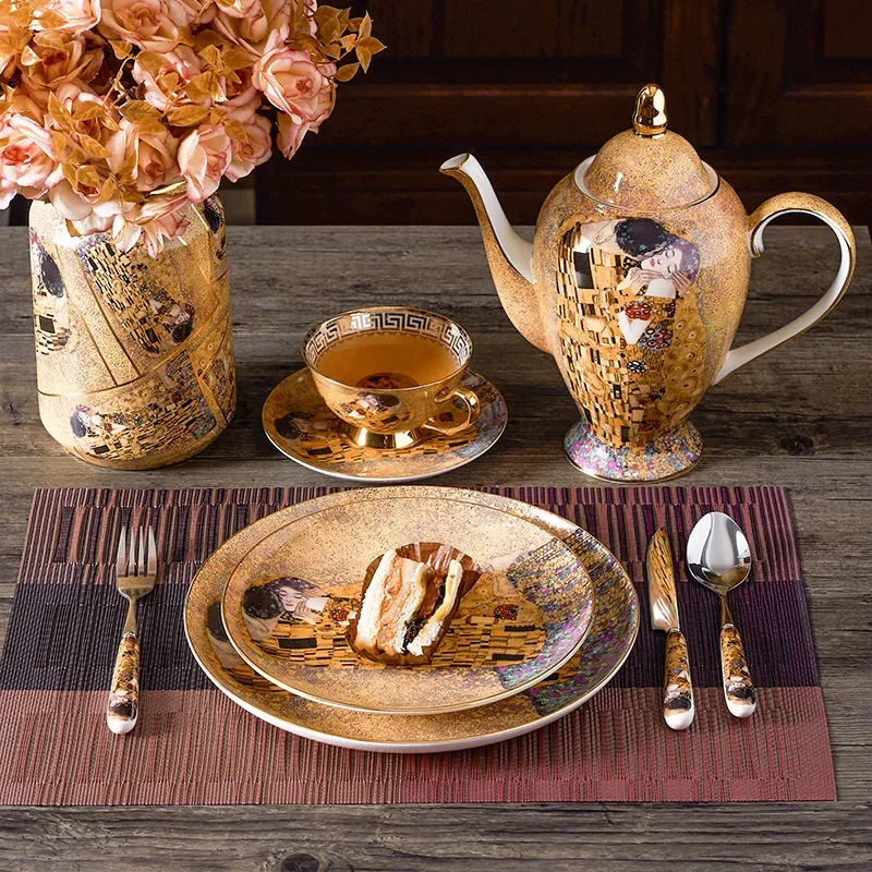 Coffee Tea Creamer - Luksusowy zestaw do kawy Gustav Klimt
