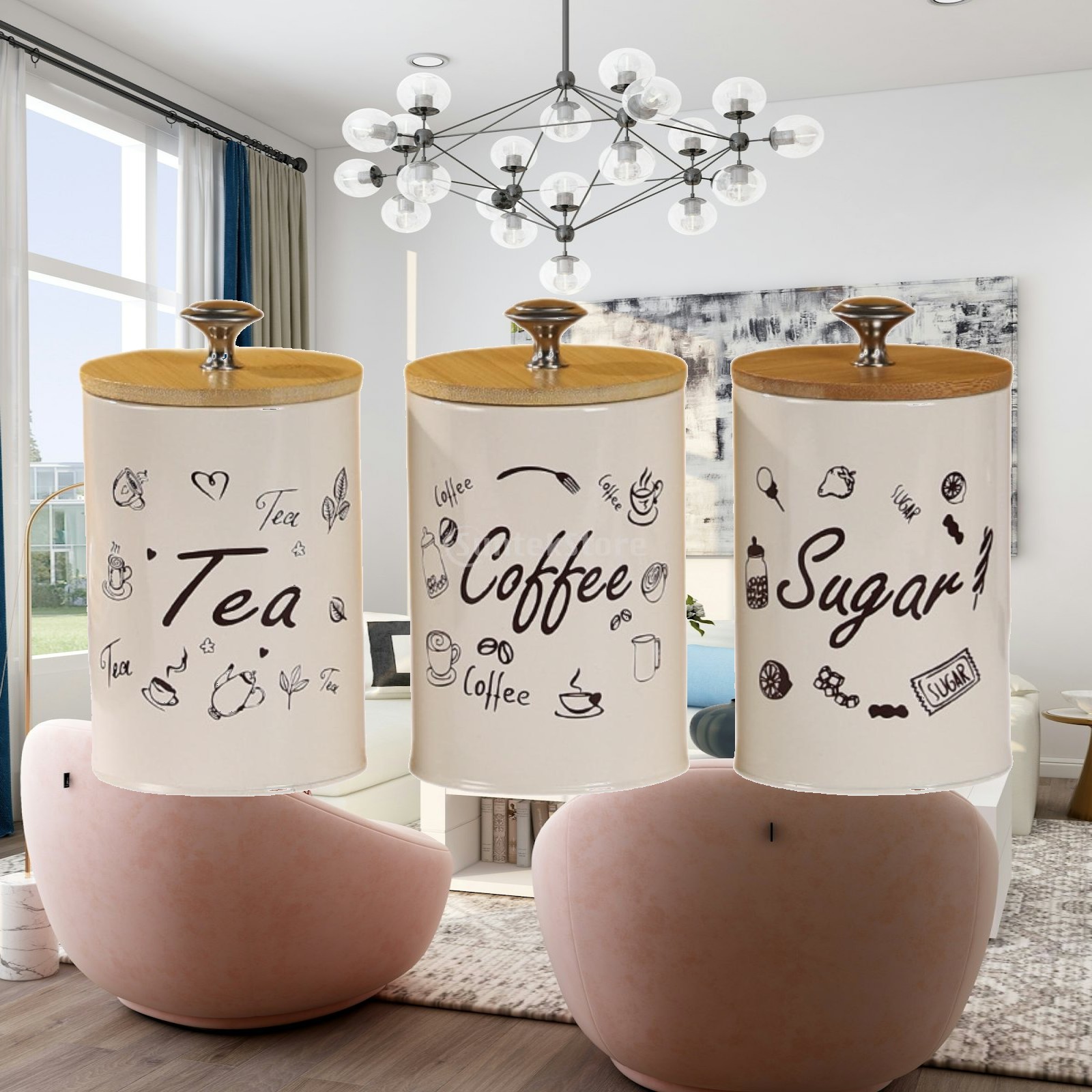 Coffee Tea Canister Set - Zestaw pojemników na kawę, herbatę i