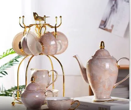 Coffee Tea Creamer - Zestaw do kawy z marmurowej porcelany