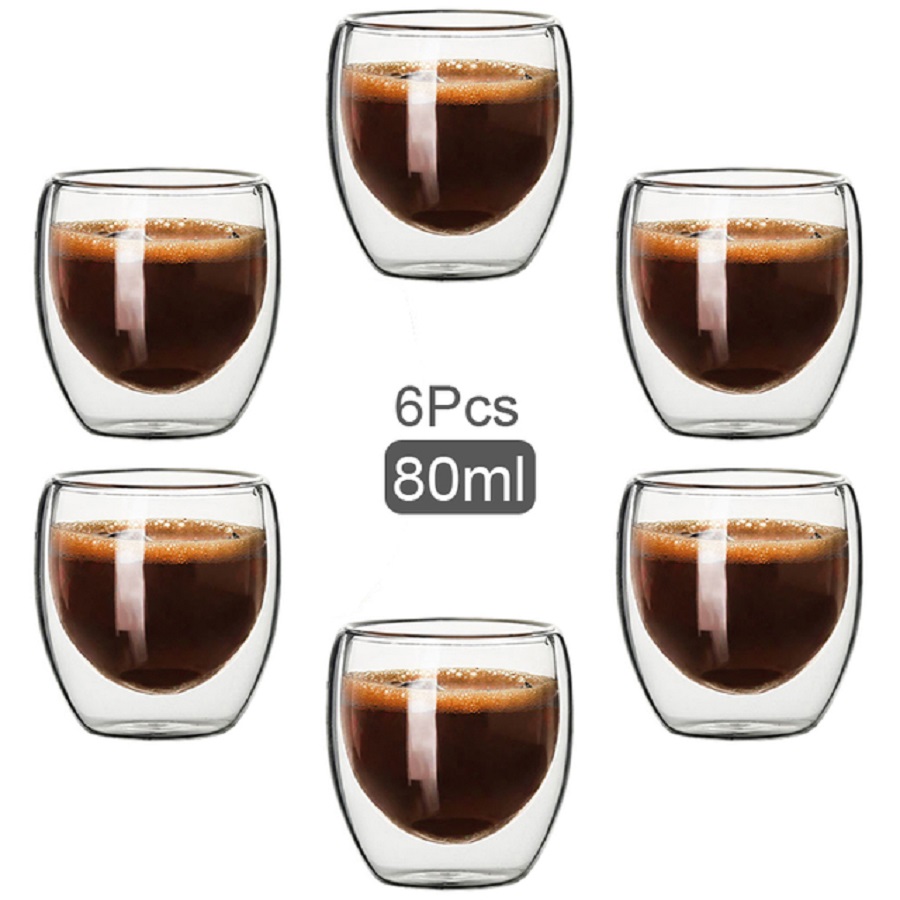 Double Wall Mug - Szklane kubki do kawy z podwójnymi