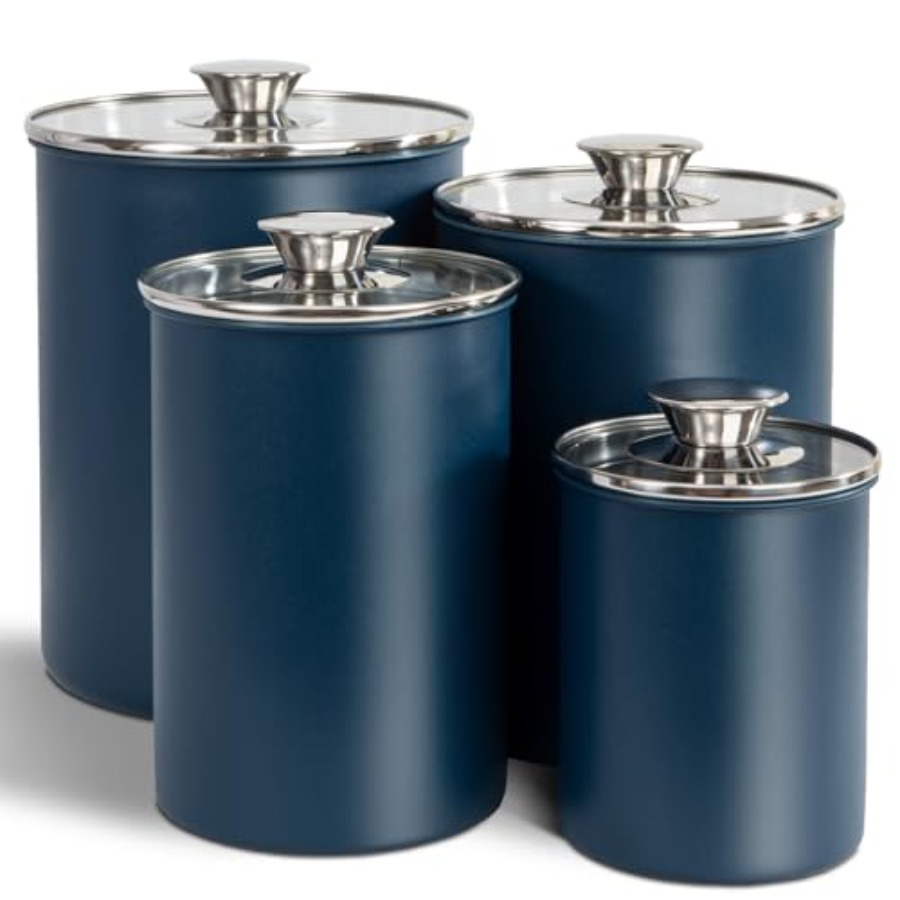 Coffee Tea Canister Set - Zestaw pojemników na żywność ze stali