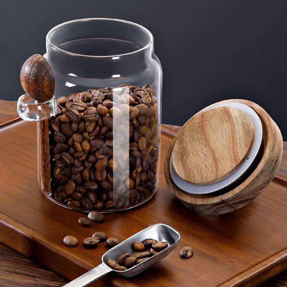 Coffee Tea Holders - Szklany słoik do przechowywania ziaren kawy