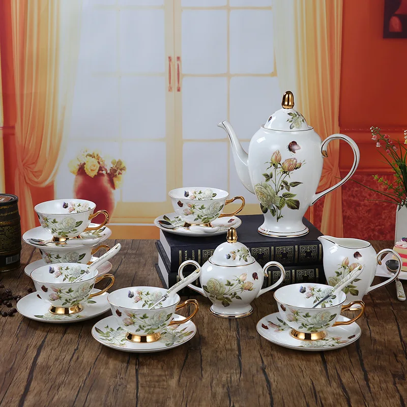 Coffee Tea Creamer - Porcelana kostna zestaw do kawy kamelia