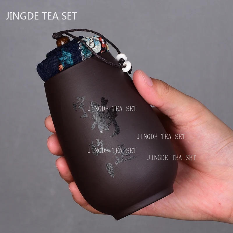 Coffee Tea Canister Set - Chiński fioletowy piasek mała herbata Jar