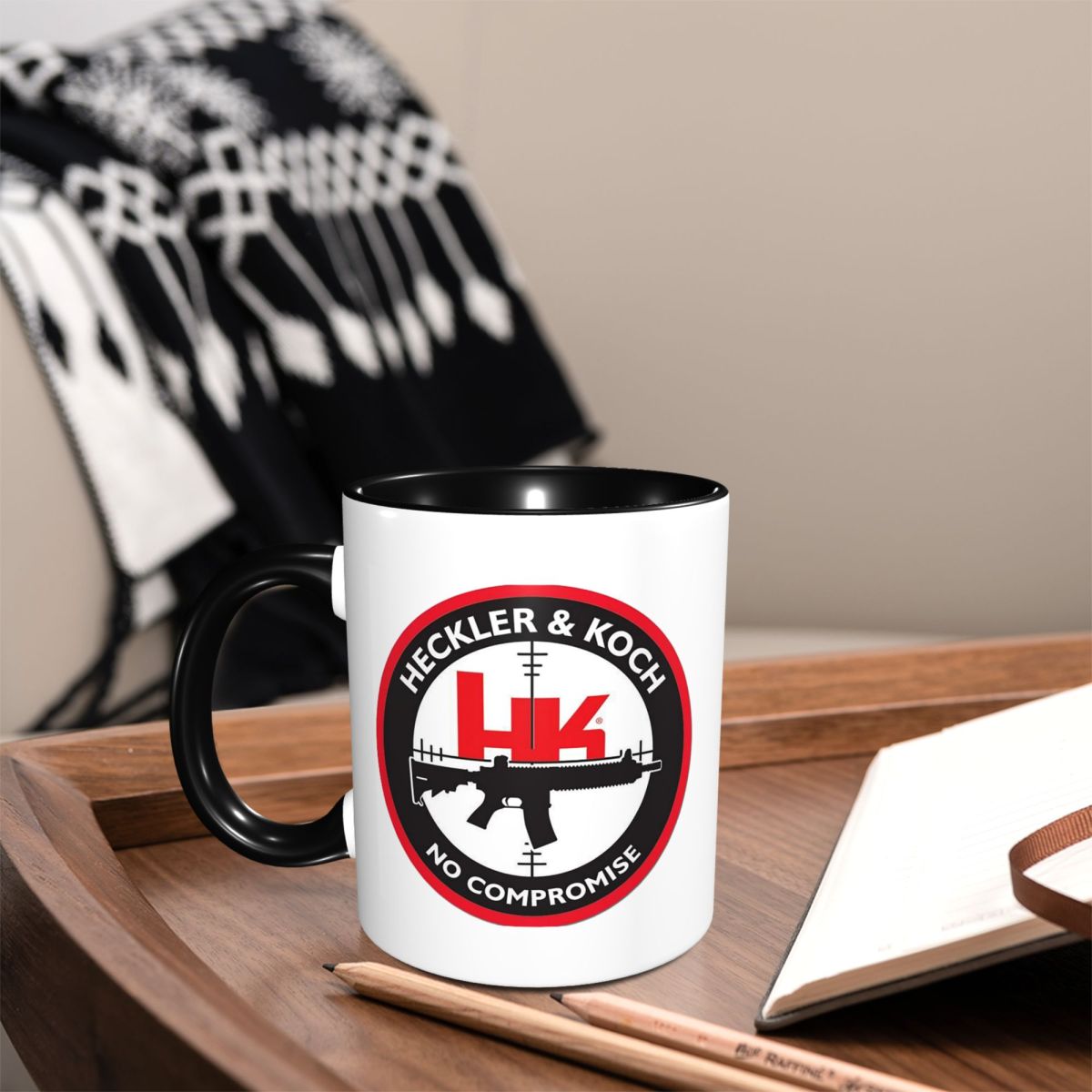 Coffee Tea Hk - Śmieszny kubek ceramiczny z logo Heckler