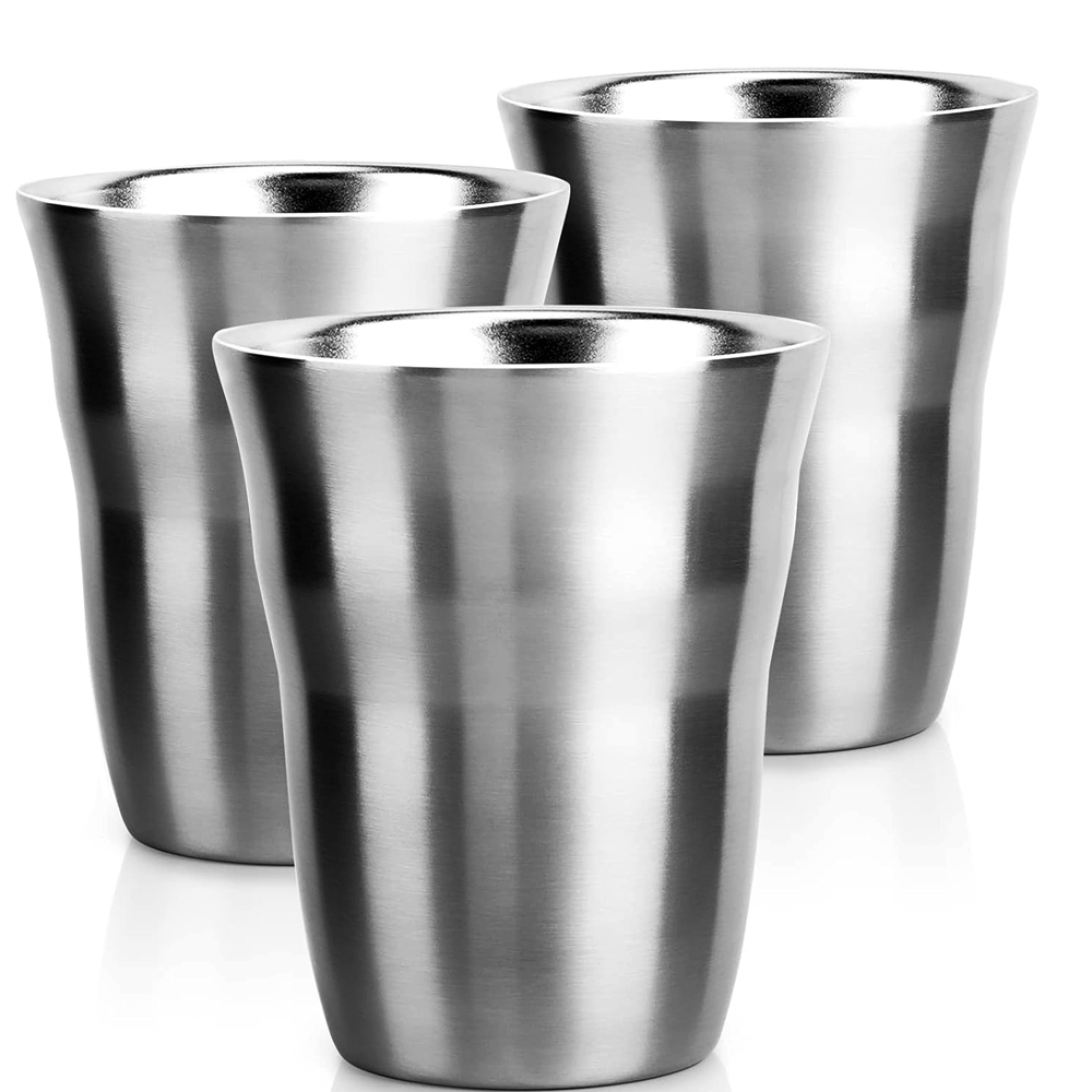 Double Wall Mug - 2/3 opakowanie metalowych kubków 8 OZ