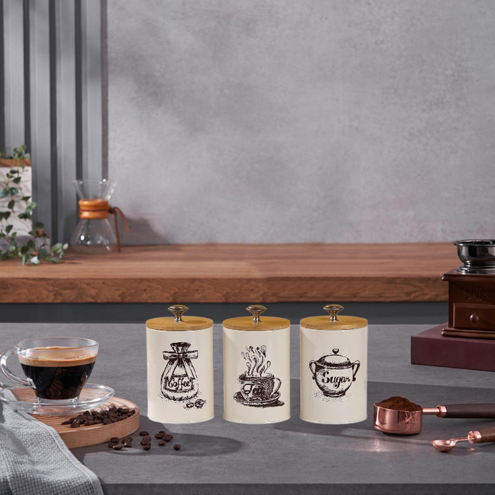 Zestaw pojemników na kawę, her – Coffee Tea Canister Set recenzja i cena
