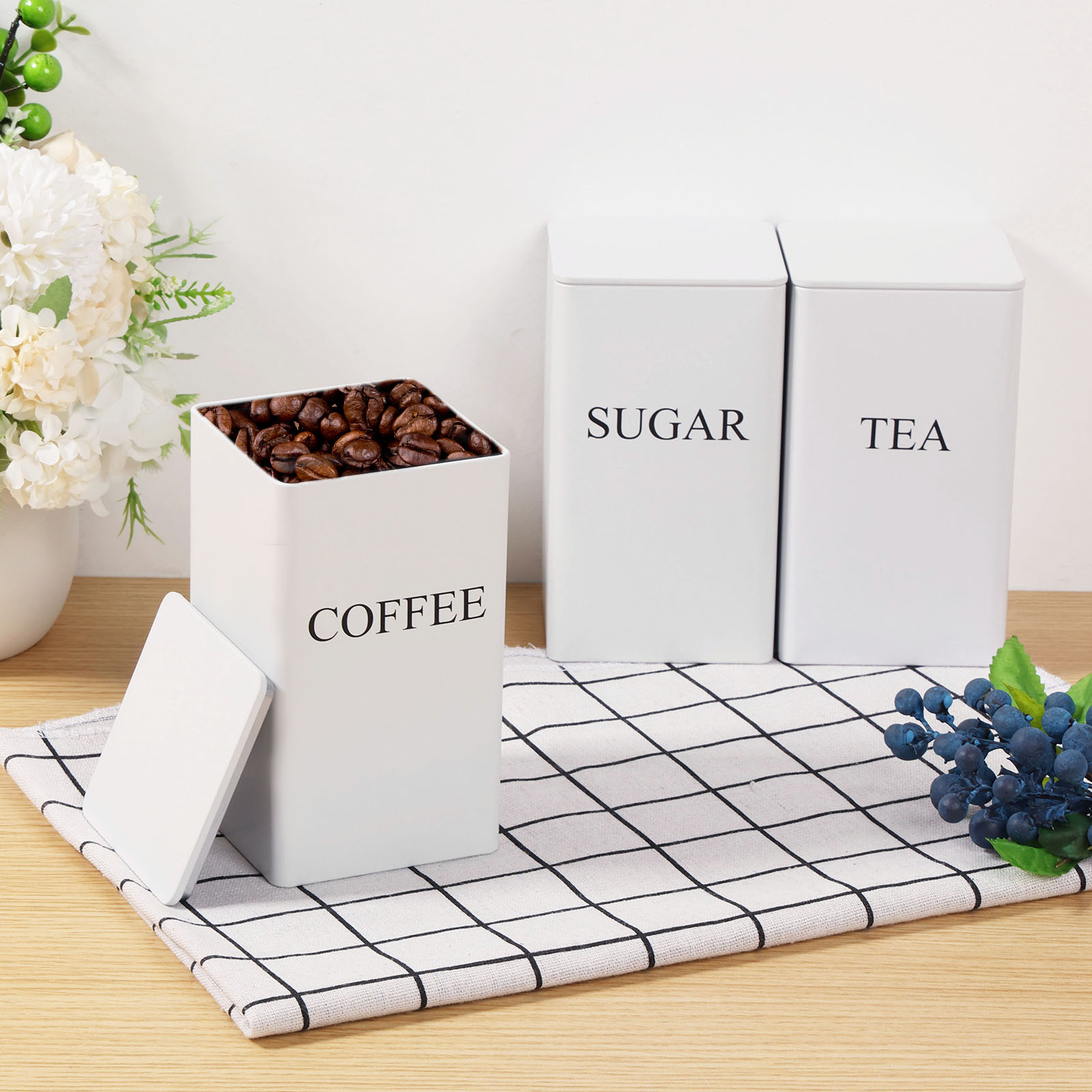 3 szt. Kanistry do przechowywa – Coffee Tea Canister Set recenzja i cena