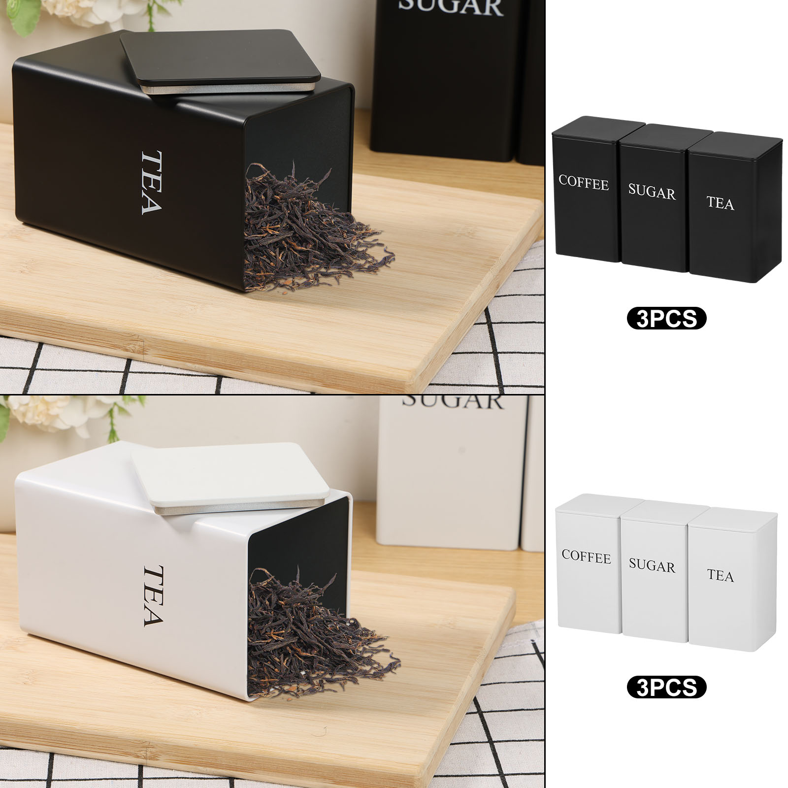 3 szt. Kanistry do przechowywa – Coffee Tea Canister Set recenzja i cena