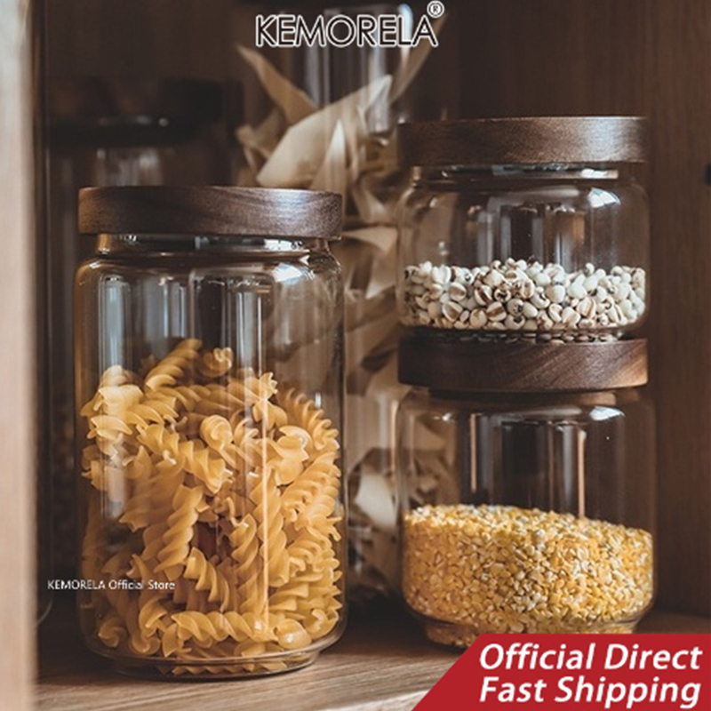 Drewniana pokrywka Szklany her – Coffee Tea Canister Set recenzja i cena