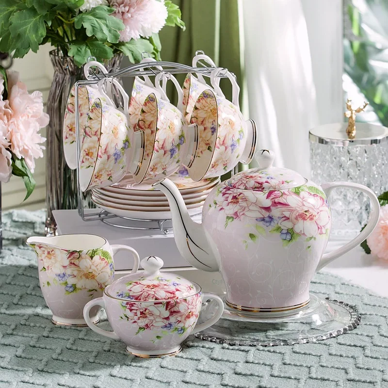 Pink Blue Flower Bone China Ze – Coffee Tea Creamer recenzja i cena