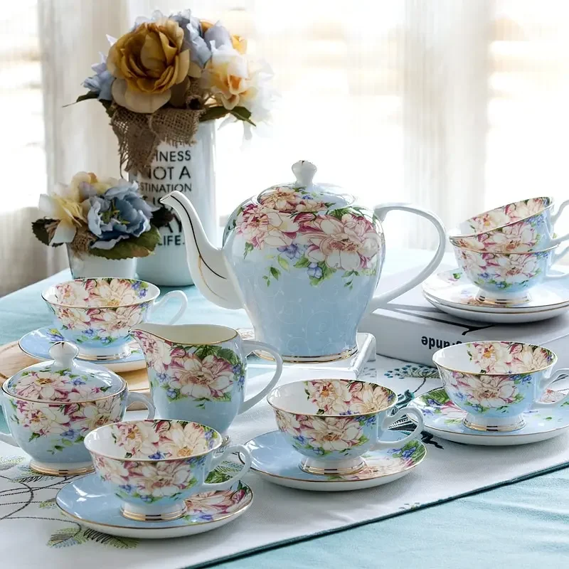 Pink Blue Flower Bone China Ze – Coffee Tea Creamer recenzja i cena