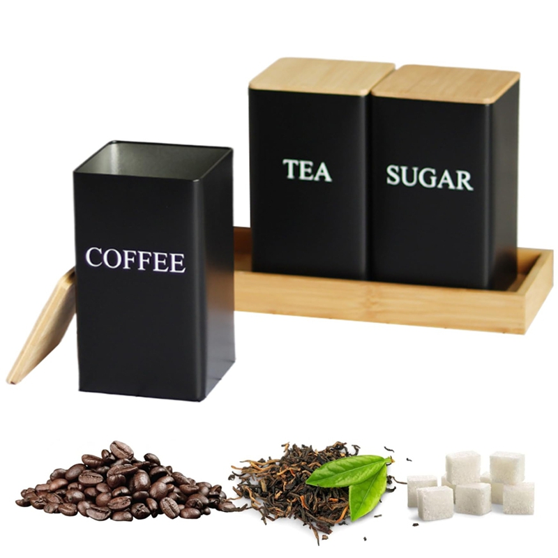 Zestaw 3 pojemników na herbatę – Coffee Tea Canister Set recenzja i cena