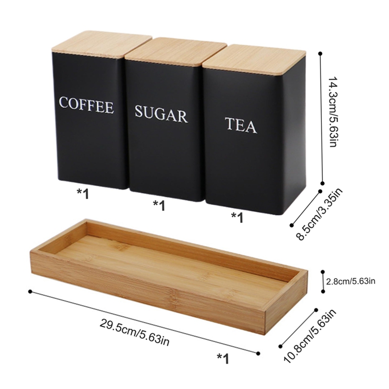 Zestaw 3 pojemników na herbatę – Coffee Tea Canister Set recenzja i cena
