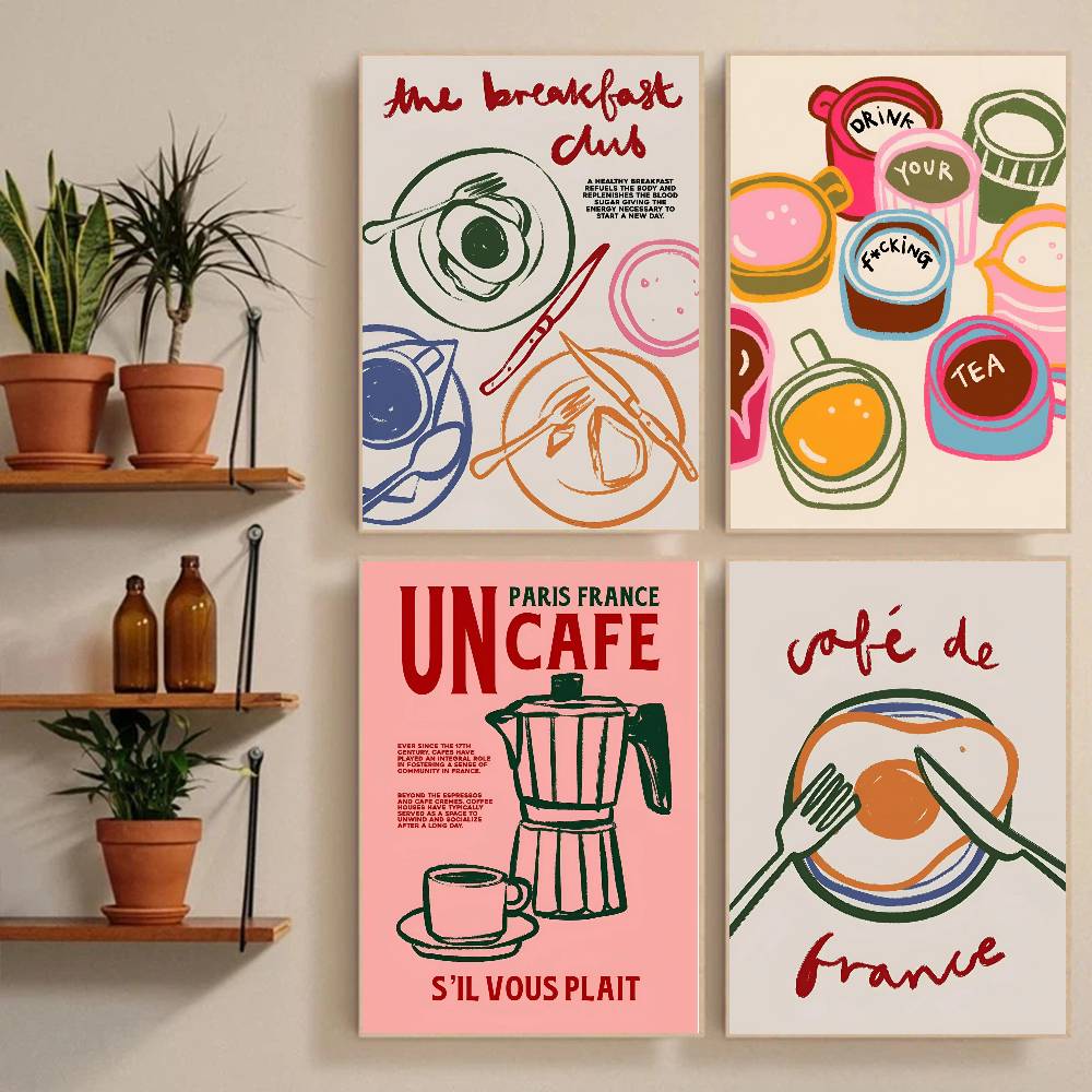 Plakat w stylu retro z motywem – Wallpaper Coffee And Tea recenzja i cena