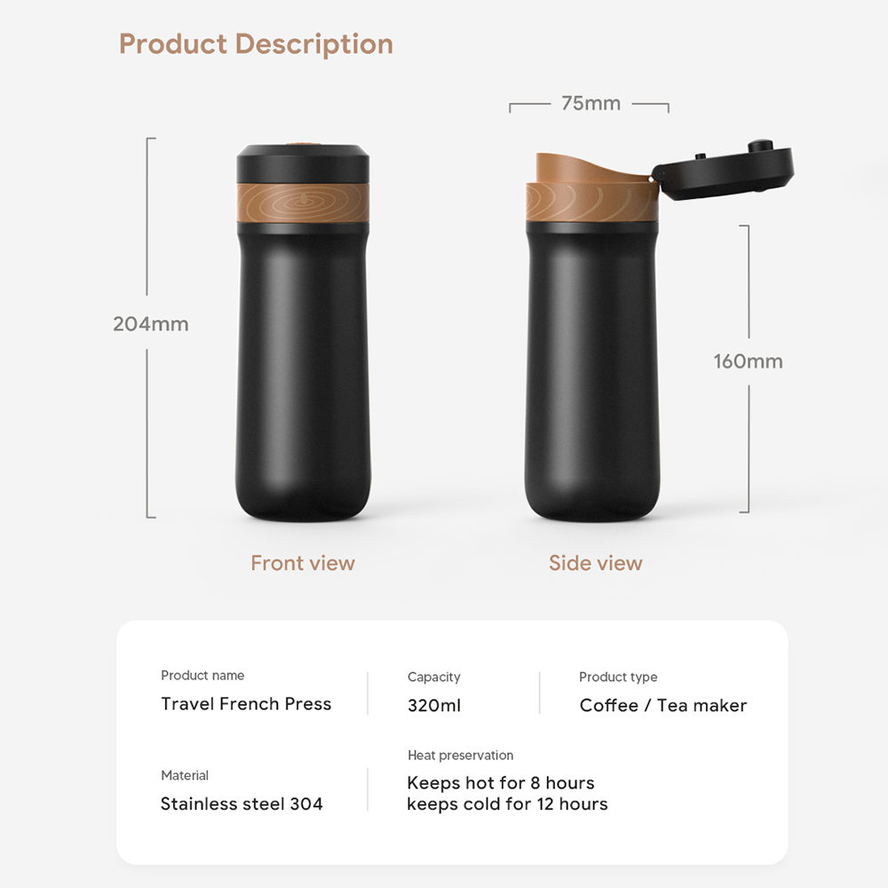 ICafilas 320ml Przenośny ekspr – Coffee Tea Press recenzja i cena
