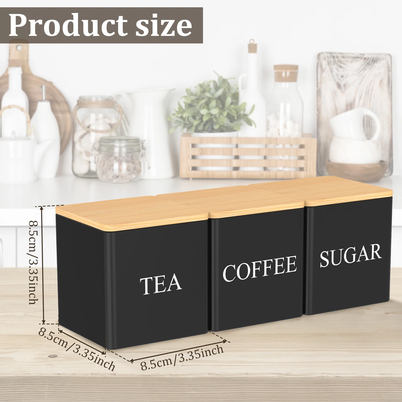 Zestaw 3 szt. pojemników na he – Coffee Tea Canister Set recenzja i cena