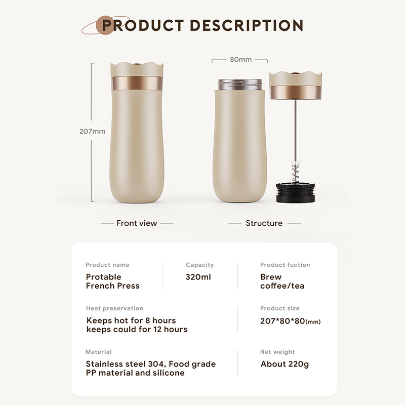 320ML francuska prasa do kawy  – Coffee Tea Press recenzja i cena