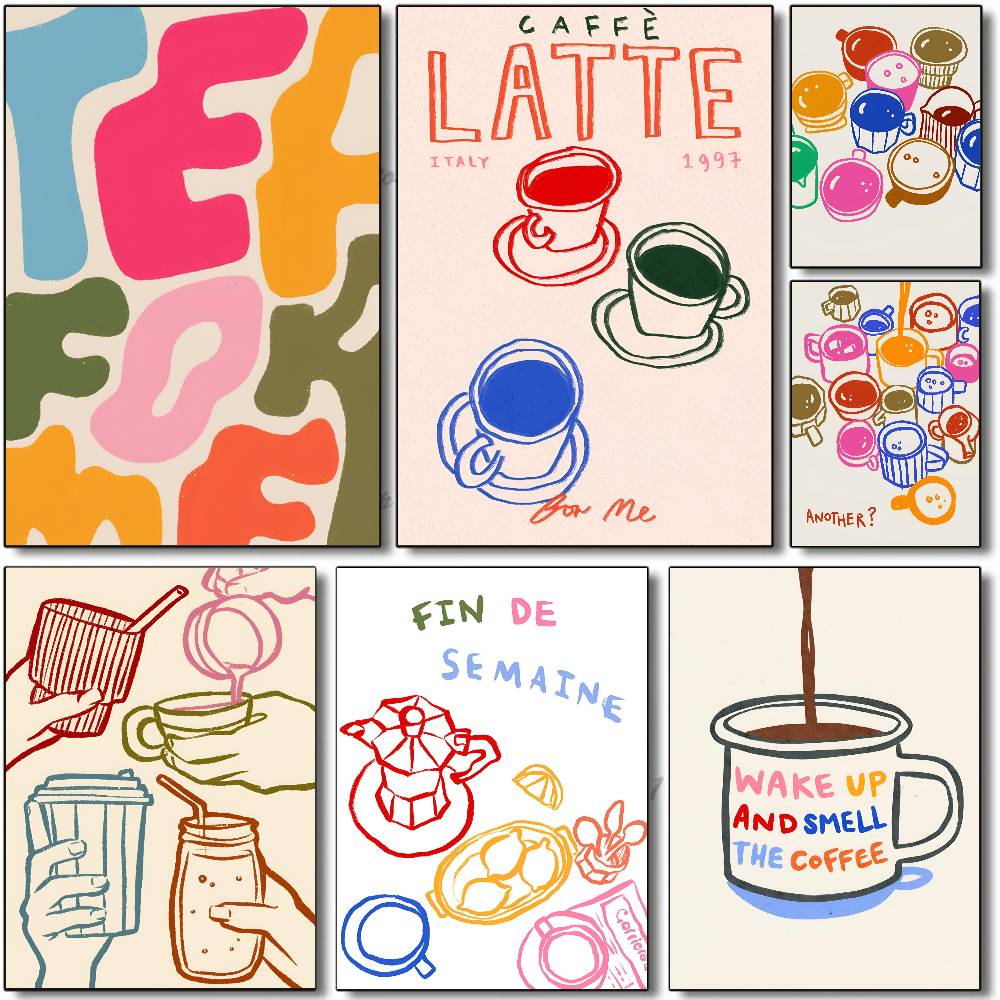 Estetyka Kolorów Retro Kuchnia – Wallpaper Coffee And Tea recenzja i cena