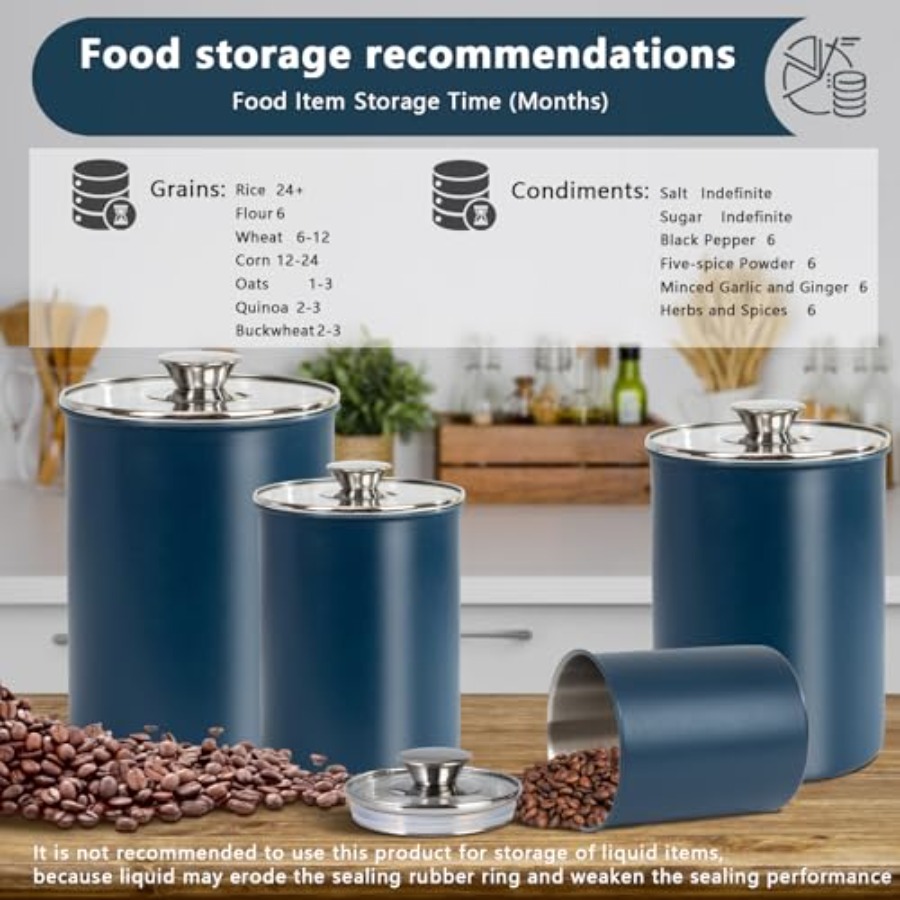 Zestaw pojemników na żywność z – Coffee Tea Canister Set recenzja i cena
