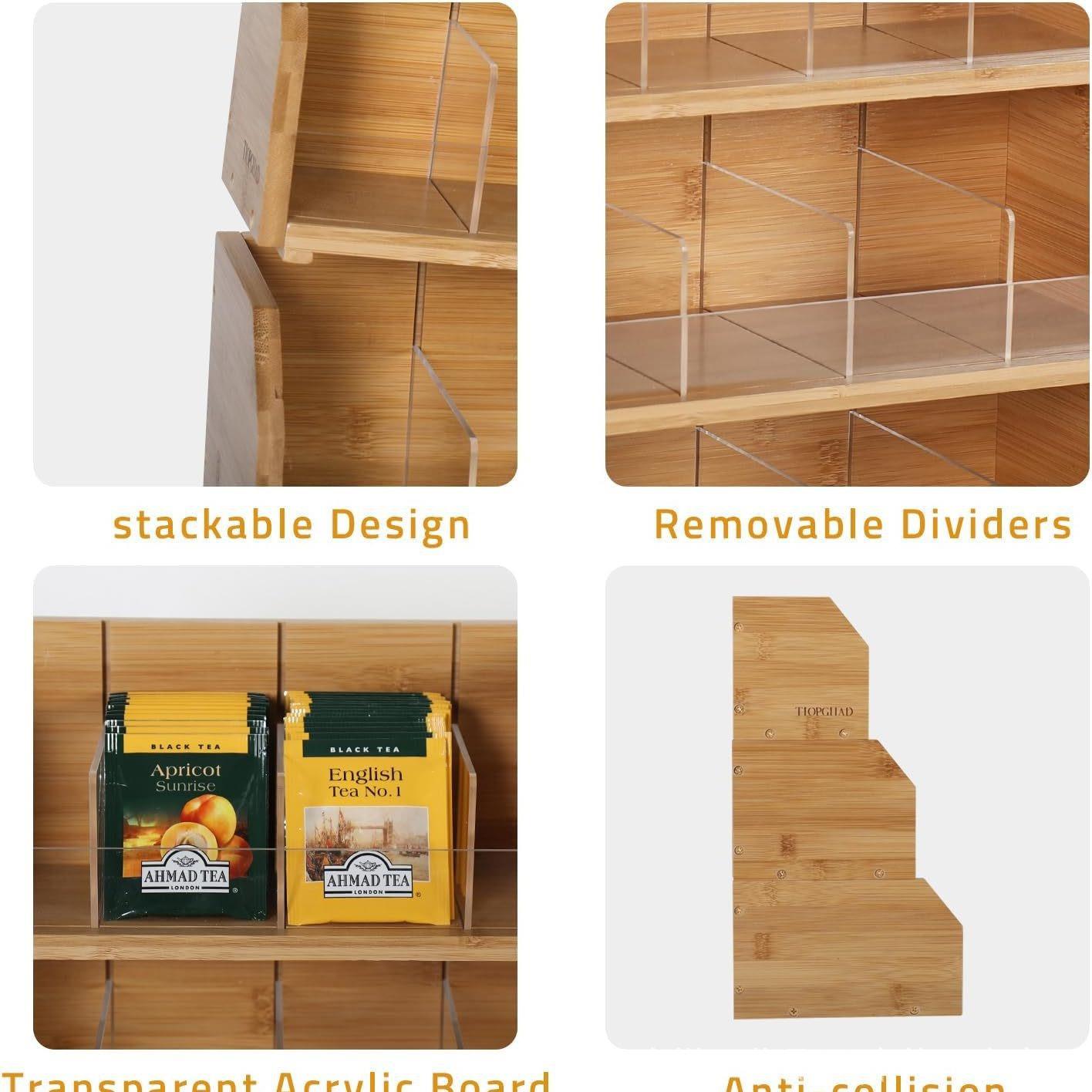Pudełko na herbatę z bambusa,  – Coffee Tea Organizer recenzja i cena