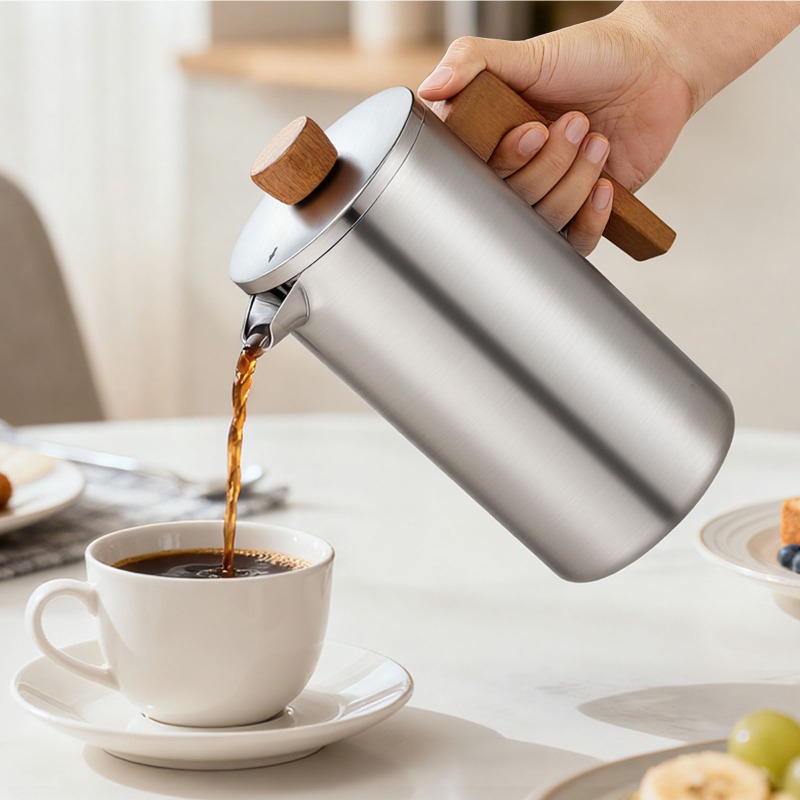 JUSTINLAU 1000ml Stalowy Frenc – Coffee Tea Press recenzja i cena