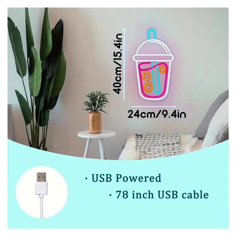 Neonowy szyld Boba Tea, lampki – Wallpaper Coffee And Tea recenzja i cena